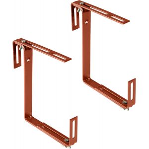 Mevronisshop-Support Pour Jardini&egrave;re Couleur Terre Cuite - Support De Bac &Agrave; Fleurs Robuste Et R&eacute;glable En Largeur- Accroche Jardini&egrave;re En M&eacute;tal Pour Le Balcon - Neuf