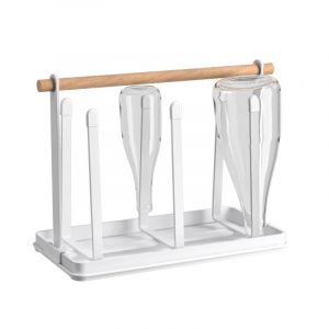(Blanc) Égouttoir À Bouteilles Et Porte-Gobelet Pour Le Rangement De La Cuisine, Étagère À 6 Bouteilles En Métal, Égouttoir À Bouteilles Pour Le Rangement De La Cuisine, Gain De Place - Neuf