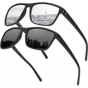 Classic 755 Lot De 2 Lunettes De Soleil Polarisées, Carrées, Légères, Protection Uv, Pour Le Sport, Le Cyclisme, (B06)[Z4315] - Neuf