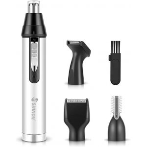 Oayew-Tondeuse Nez Oreilles, Tondeuse Barbe, Tondeuse Sourcils, 4 En 1 Poils Du Visage Rasoir Electrique Hommes, Usb Rechargeable Imperm&eacute;able, Lames &Agrave; Double Tranchant Pour Une Coupe De Pr&eacute;cision - Neuf