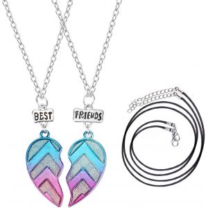 Kal-Colliers Magnétiques Uniques Bff Pour 2 Filles, Bijoux D'amitié, C?Ur Lumineux, Licorne 3d, Pendentifs Papillon, Cadeaux D'anniversaire, De Saint-Valentin - Neuf