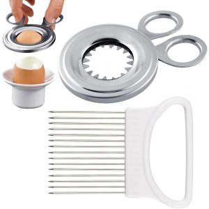 1 Piece Egg Opener and 1 Piece Egg Slicer,Egg Shell Opener,Kitchen Supplies,Onion Slicer,Suitable for Fruits and Vegetables. - Neuf