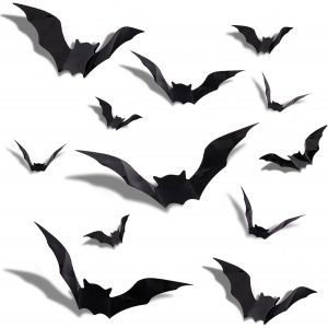 Cauc-Lot De 64 Autocollants Muraux 3d Chauve-Souris - 4 Tailles - D&eacute;coration D'halloween - Chauve-Souris - Noir - D&eacute;coration Gothique Pour Fen&ecirc;tre - D&eacute;coration Pour Mur, Fen&ecirc;tre, Porte - Neuf