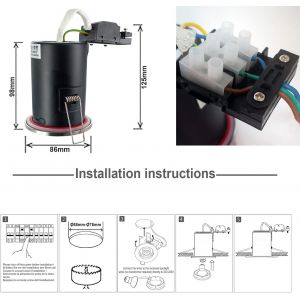 4X Plafonniers Encastr&eacute;s &Agrave; Led R&eacute;sistant Au Feu Pendant 90 Minutes,Projecteur &Eacute;tanche Ip65,(L'Ampoule N'Est Pas Incluse) Spot Encastr&eacute;,230V Gu10 Downlight - Neuf
