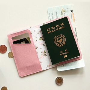 HJLIAN Etui de protection multifonction pour passeport et cartes (fleurs roses) - Neuf