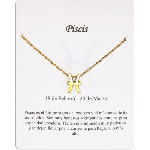 Kal-Collier Signe Du Zodiaque En Acier Inoxydable Belle Carte Signification Signe Du Zodiaque Pendentif Horoscope Pour Femme Ou Homme Cadeau Anniversaire - Neuf
