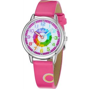 Bnhgc-Montre Enfant Garcon Set, Montre Enfant Fille Pour 3-12 Ans, Montre Enfant Étanche 3atm, Montres Fille Sport Dessin Cuir Time Teacher Elégantes Anniversaire Pour Enfants - Neuf