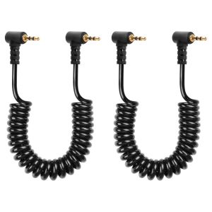 Lot de 2 câbles audio de 2,5 mm TRS 2,5 mm à 3 broches mâle vers mâle, câble hélicoïdal stéréo auxiliaire pour caméscope, caméra, télécommande de caméra, écouteurs, blaster IR et émetteur IR - Neuf