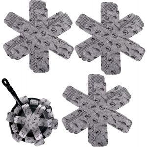 Lot De 9 Prot&egrave;ge-Po&ecirc;les Et Casseroles Anti-Rayures, 3 Tailles (26/36/38 Cm), Gris - Neuf