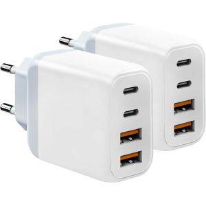 2 Pack Usb C Fast Charger, 4 Port 20w Usb C Charger Adapter For Iphone 16 15 14 13 12 11 Pro Max Se Xs Xr 8 Plus Se, Ipad, Samsung Galaxy - Neuf