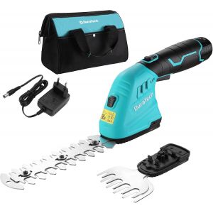 SUBZONAL-Cisaille Sculpte-Haie Electrique, Taille-Herbes sans Fil 12V, Taille Haie Batterie 2000mAh, 2 Lames, Cisaille a Gazon L&eacute;ger pour Coupe, Elagage, avec Sac Oxford - Neuf