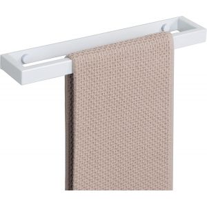 Kal-30cm Porte Serviette Sans Perçage Salle De Bain, Support Serviette Mural En Acier Inoxydable Pour Cuisine Lavabo Toilette, Montage À Vis/Adhésif, Blanc, Egjf030-W - Neuf