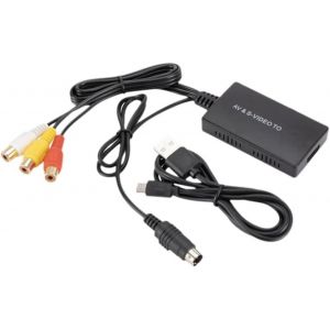 Convertisseur AV vers HDMI Convertisseur RCA vers HDMI Adaptateur S-VIDEO vers HDMI pour HDTV DVD RCA CVBS Y4O2 STB SVideo AV 1080P - Neuf