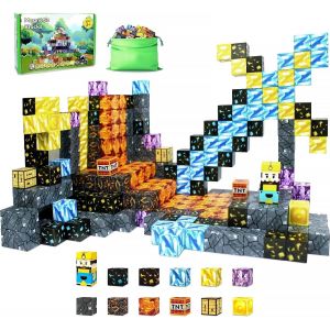 KALWL-Lot De 70 Blocs De Construction Magnétiques-Mine Magnétique-Monde Magique-Carrelage Magnétique-Jouet D'Extérieur Pour Tout-Petits-Jouet D'Extérieur Pour Garçons Et Filles À Partir - Neuf
