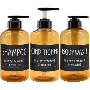 BHHBB-3er Pack 300ml Shampooflasche Pumpspender, Leere Plastik Seifenspender Flasche mit Pumpe für Bad, Küche Oder Hotel, Nachfüllbarer Flüssigkeitsspender für Lotion, Duschgel und Spülung - Neuf
