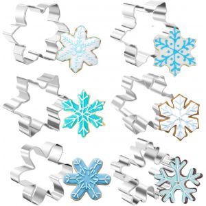 Subzonal-Lot De 6 Emporte-Pi&egrave;ces En Forme De Flocon De Neige En Acier Inoxydable - Emporte-Pi&egrave;ces De No&euml;l En Forme De Flocon De Neige - Emporte-Pi&egrave;ces Pour G&acirc;teaux Fondants - Outils De Cuisine - Neuf
