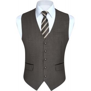 Cauc-Gilet Costume Homme Formel Classique Casual Gilets Sans Manche Homme Pour Mariage Business Parti Coton Vest - Neuf