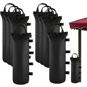 Lot de 8 Sac de Lestage, Oxford 600D Lest pour Tonnelle, pour Tentes, Gazebos et Parasols, pour Camping, Plage et Jardin, Noir - Neuf