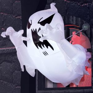 3,5 m Halloween Gonflable Effrayant de Vol saint-Pop Hors de la Fenêtre Gonflable avec Construire-dans le CONDUIT de Sauter Gonflable pour piscine Intérieure Fête d'Halloween, - Neuf