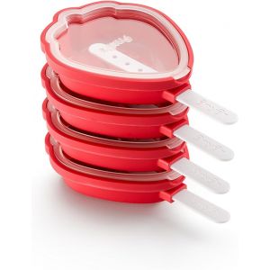 Kalanka-Moules Fraise Glac&eacute; Pack 4 Uts., Silicone, Rouge, 15.4 X 9.4 X 3.Cm - Neuf