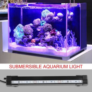 HJLIAN Barre lumineuse LED RGB submersible et etanche pour aquarium, prise US 100-240 V, 25 cm - Neuf