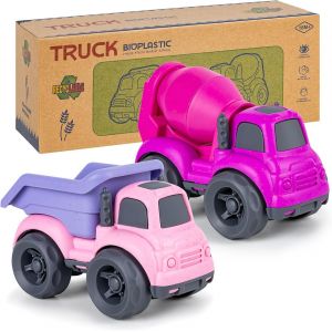 ERYI-2 Petites Voitures Jouets Mini Cars, Jouets Sable Camion Plastique Biologique, Jouet De Plage Enfant Voitures De Jouet Exterieur Enfant 2 Ans, Rose - Neuf