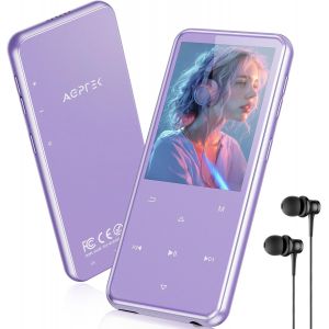 MOUN-64Go Mp3 Bluetooth Avec Haut-Parleur,2.4"" Grand Écran Lecteur Mp3 En Métal Qualité Sonore Hifi Audio Mp4 Baladeur Sport De Bouton Tactile Radio Fm Podomètre Enregistreur 60H De Musique-Violet - Neuf