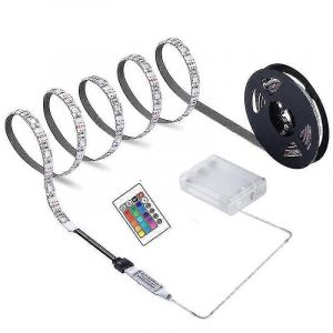 Led bande lumineuse t&eacute;l&eacute;commande t&eacute;l&eacute;commande batterie aliment&eacute;e haute luminosit&eacute; ip65 d&eacute;coration &eacute;tanche dc 5v rgb 5050 tv r&eacute;tro&eacute;clairage chambre lumi&egrave;res d&eacute;coration murale pour h - Neuf