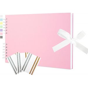 Album Photo 40 Pages Vierges Livre Souvenir 29 X 21,5 Cm Livre D'or Accessoires De Scrapbooking Avec Autocollants D'angle Pour F&ecirc;te Pr&eacute;natale,Mariage,Voyage - Neuf