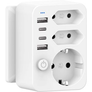 Prise multiple avec prise USB, double prise, adaptateur USB C, plusieurs prises - Neuf