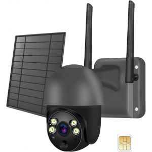 KALANKA-4G LTE Cam&eacute;ra Surveillance Ext&eacute;rieur sans fil, 2K HD Solaire Batterie 4G Camera avec Carte SIM, Cam&eacute;ra de Surveillance sans WiFi, Vision Nocturne, D&eacute;tection de Mouvement, Conversation Bidirec - Neuf