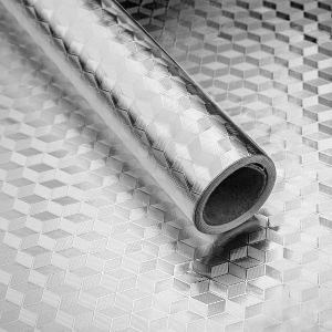 ERYI-Papier D'Aluminium Autocollant Auto-Adhésif Papier Peint En Feuille Dargent Pour Cuisine (Rhomb, 40X300Cm) - Neuf