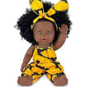Poupée noire afro-américaine réaliste de 12 pouces pour enfants - Neuf