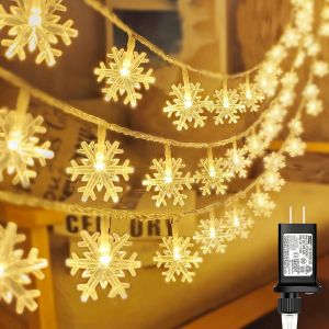 Guirlande Lumineuse De Noël À 80 Led, 9,7 M, 8 Modes, Étanche, Pour Décoration De Noël, Sapin, Nouvel An (Blanc) - Neuf