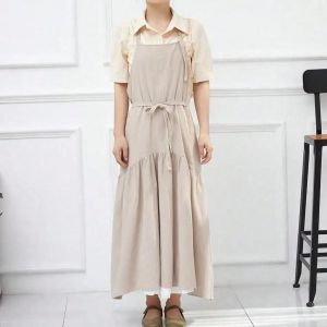 Tablier De Cuisine En Coton Et Lin Pour Femmes,Queue De Poisson,Slim,Allongé,Ceinture Réglable,Tablier Rose Doux Pour La Cuisine Et La Pâtisserie.2.Taille Unique - Neuf