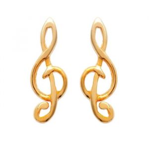 Boucles D'oreilles - Bijouxia - Cl&eacute; De Sol - Plaqu&eacute; Or 18 Carats - 1,2 Cm - 0,80 G - Neuf