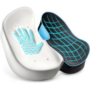 Coussin Coccyx,Coussin Chaise Bureau,Coussin Ergonomique Assise Pour Soulager La Pression Et Les Inconfort Des Hanches,Du Coccyx Et De La Sciatique,Pour Si&egrave;ge De Voiture,Bleu - Neuf