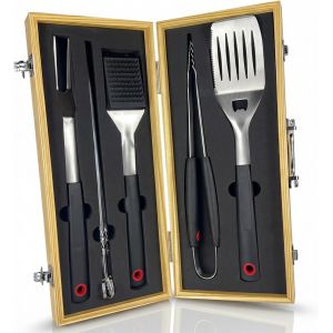 Ulteronixshop-Ensemble d'outils pour barbecue pour homme, cadeau - Ensemble d'outils pour barbecue en acier inoxydable - Spatule et brosse de nettoyage 3 en 1 - Ensemble barbecue id&eacute;al comme cadeau p - Neuf