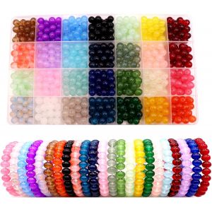 Mevronisshop-Perles Pour Bracelet 8mm Rond Perle Avec Boite Pierre Naturelle Pour Bracelet Brillante Perles Rondes Pierres Naturelles Cristal Avec Trou Kit De Fabrication De Bijoux De Bracelet Diy (7 - Neuf