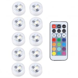 HJLIAN Lumiere LED ronde etanche et coloree avec telecommande pour aquarium - Neuf