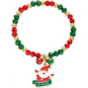 Kalanka-Bracelet Femme Noël Élégant Brillante Perles Bracelets Cristal Zircone Accessoire Cloche Raffiné Pour Offrir Cadeau Durant Les Fêtes Fin D'année - Neuf