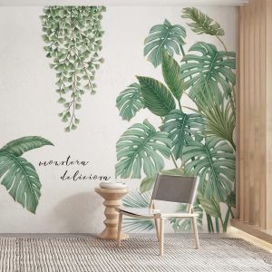Autocollants de feuille de palmier de plante tropicale,autocollants de feuillage,autocollant mural de feuilles de vigne,mur de plantes tropicales - Neuf