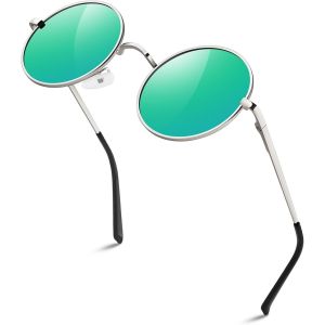 Tianyi-Ronde Lunettes De Soleil Polarisées Pour Homme Femme Style Retro Vintage En Cercle Métallique Uv400 Lunettes De Soleil - Neuf