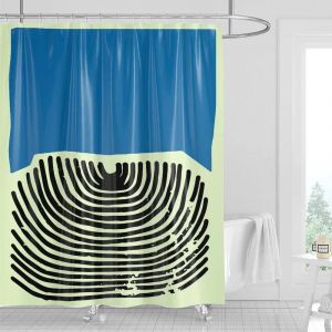 Honordic-Rideau De Douche En Tissu Polyester Avec Crochets,Peinture Abstraite,Art Minimaliste Médiéval,180X180Cm.Dt-241207000272-Yl.W120Xh180Cm - Neuf