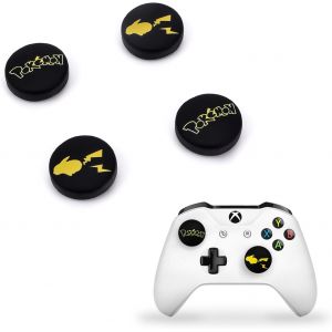 Thumbstick Capuchons Compatible Avec Ps4 Ps5 Xbox 360 Xbox Controller,Souple Silicone Contrôleur Joystick Capuchons,Analogique Bâton Capuchons Cover Accessoires -Noir Éclair - Neuf