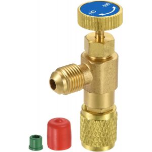 Chargement Valve 5/16 SAE M&acirc;le &agrave; 1/4 SAE Femelle Fil Arr&ecirc;t D&eacute;bit Contr&ocirc;le Flux Adjust Adaptateur pour HVAC R&eacute;frig&eacute;ration - Neuf