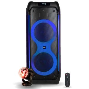 Pack Enceinte Autonome Bluetooth Active USB 1200W COLUMBA1200 - Boule Disco RGB LED Effet Astro F&ecirc;te Musique Anniversaire DJ - Neuf