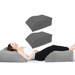 Coussins Gonflables Pour Sur&eacute;lever Les Jambes - Lot De 2, Support En Forme De Coin Pour Dormir Et Voyager, En Pvc - Neuf