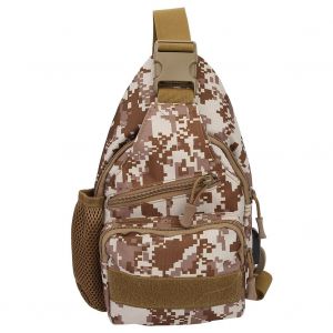Sac A Bandouliere Tactique D'exterieur, Sac De Poitrine Militaire Avec Port De Chargement Usb (Camouflage Desert) - Neuf