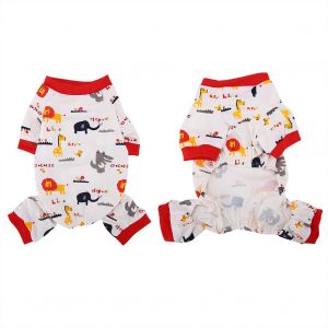 Hjlian Combinaison En Coton Respirant Pour Animaux De Compagnie, Motif Elephant De Dessin Anime, Pyjama Doux Pour Chiots (S) - Neuf